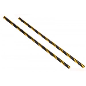 Gold and black paper straws single